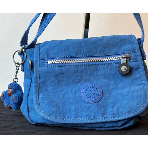 Kipling Bright Blue Small Crossbody Bag Purse + Monkey Fob AC8280 - Picture 2 of 10